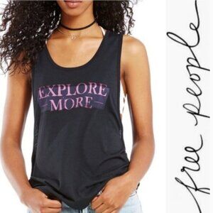 Free People Tank T Shirt Manifest Explore More Graphic Tank XS New